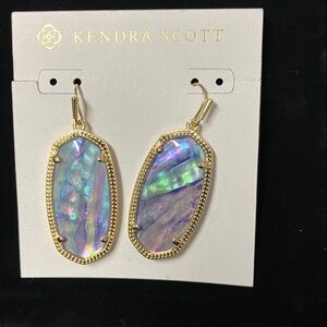 Kendra Scott Gold and Iridescent Blue Earrings
